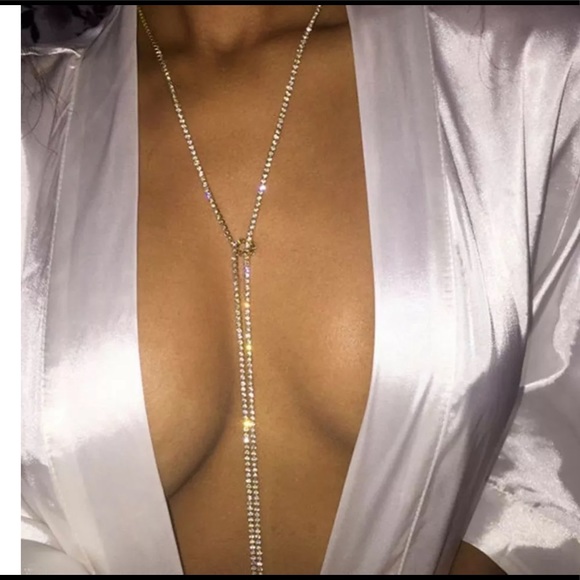 BLING wrap diamond cz sparkly chain necklace - Picture 5 of 8